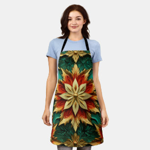 Yuletide Opulence: Golden Threads of Christmas Apron