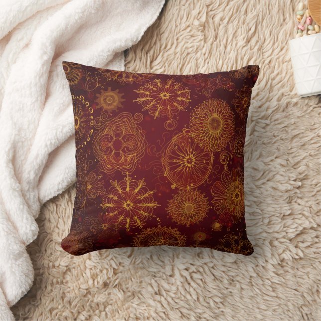 Yuletide Opulence: Golden Threads of Christmas Cushion (Blanket)