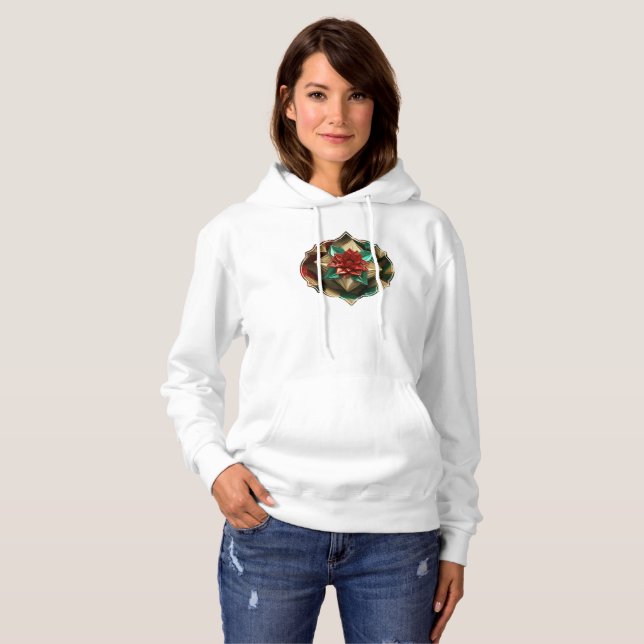 Yuletide Opulence: Golden Threads of Christmas Hoodie (Front Full)