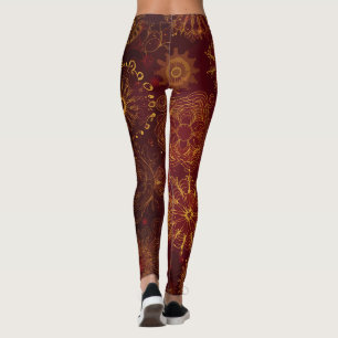 Yuletide Opulence: Golden Threads of Christmas Leggings