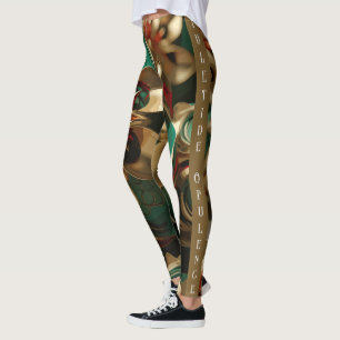 Yuletide Opulence: Golden Threads of Christmas Leggings
