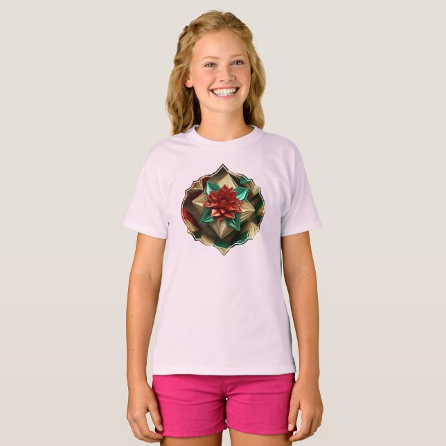 Yuletide Opulence: Golden Threads of Christmas T-Shirt (Front Full)