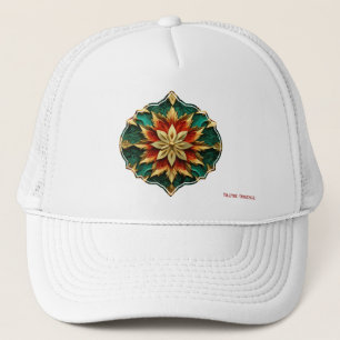 Yuletide Opulence: Golden Threads of Christmas Trucker Hat