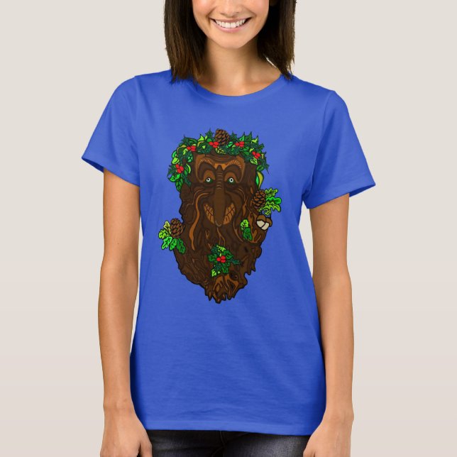 Yuletide Pagan Wicca Greenman T-Shirt (Front)
