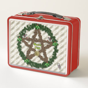 Yuletide Pentacle Metal Lunch Box