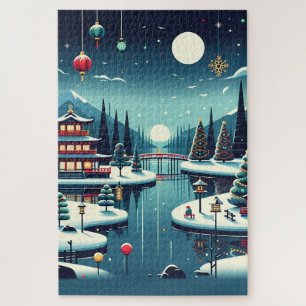 Yuletide Reflections in the East Tote Bag Jigsaw Puzzle