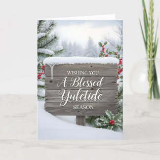 Yuletide Season Greeting Sign Holiday Card