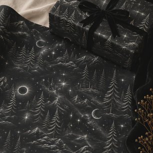 Yuletide Shadows Gothic Winter Forest Wrapping Paper