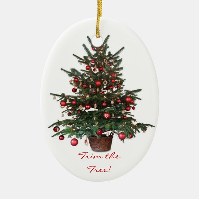 Yuletide Tree Christmas Oval Ornament (Front)