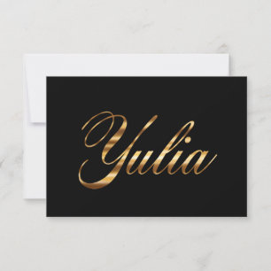 Yulia gold Design Lettering Karte