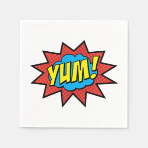 YUM Cocktail Napkin Red