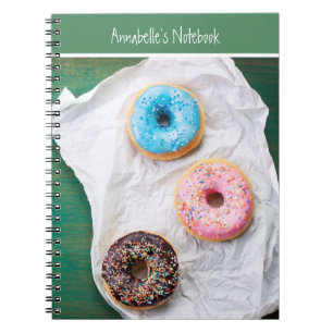 Yum Doughnuts Personalised School Notebook