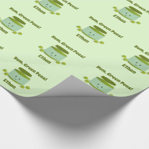 Yum Green Peas Wrapping Paper