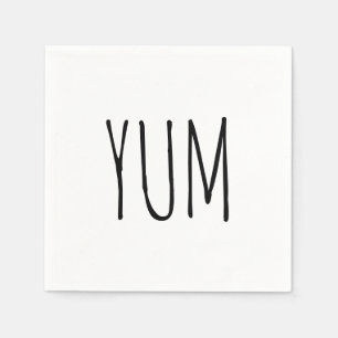 YUM Text On White Napkin
