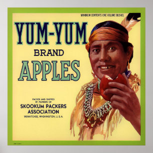 YUM YUM BRAND APPLES VINTAGE CRATE LABEL POSTER