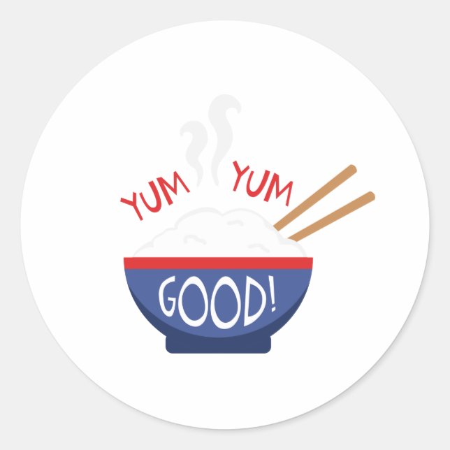 Yum Yum Good Classic Round Sticker (Front)