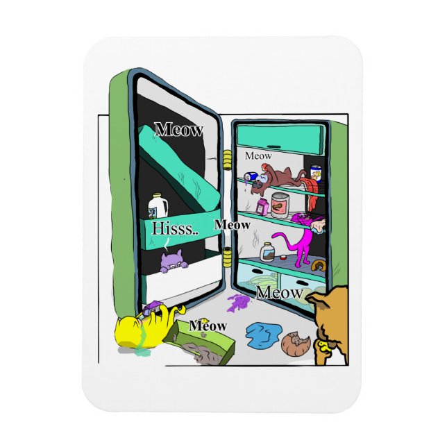  Yum-yum kitty cat Magnet (Vertical)