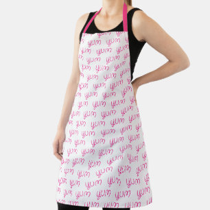 Yum Yum Pink Typography Fun Apron