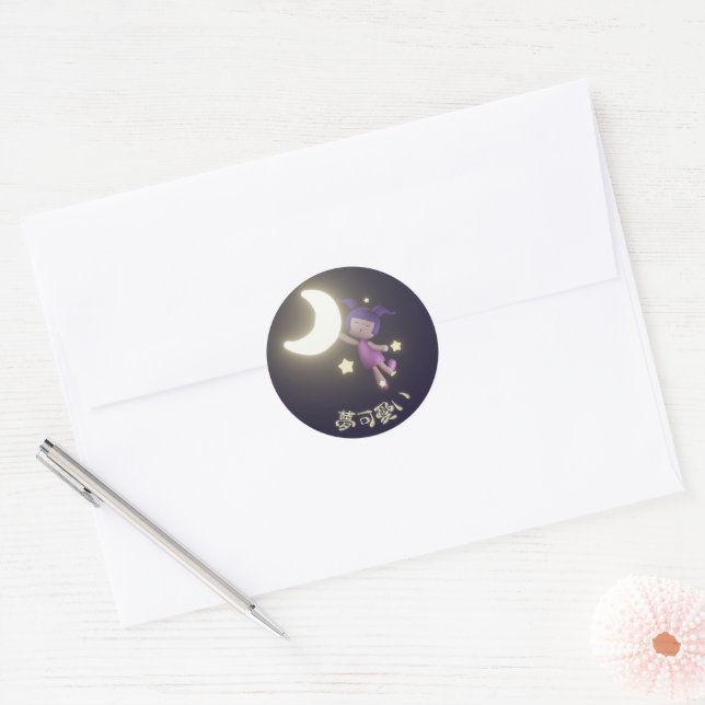Yume Kawaii Luna Classic Round Sticker (Envelope)