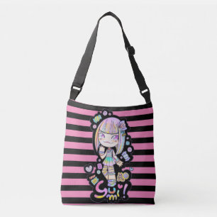 Yumi the candy girl harajuku sweet pink and black crossbody bag
