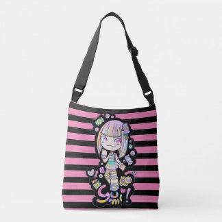 Yumi the candy girl harajuku sweet pink and black crossbody bag