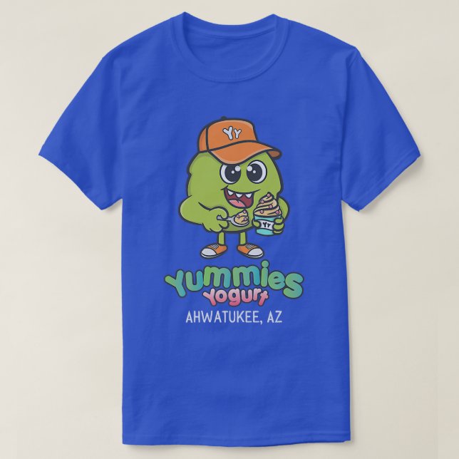 Yummies Yogurt-frozen yogurt, boba teas-dark colou T-Shirt (Design Front)
