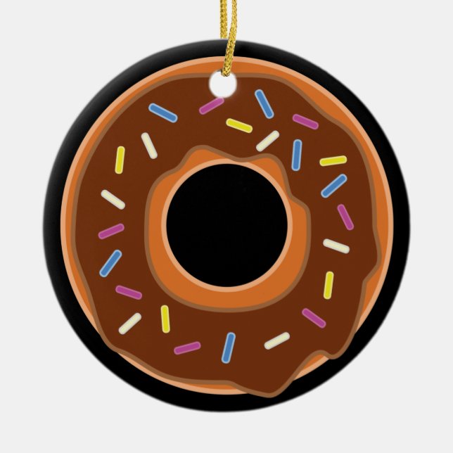 Yummy and tasty Doughnut Ornament! Ceramic Tree Decoration (Front)
