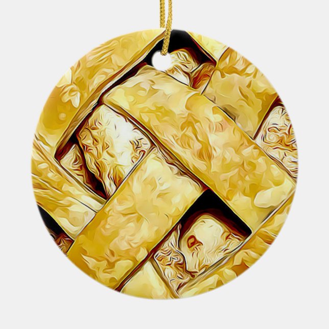 Yummy Apple Pie Food Christmas Ceramic Tree Decoration (Front)