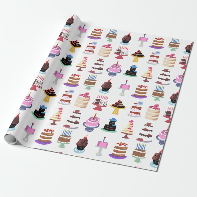 Yummy Cakes Wrapping Paper (Unrolled)