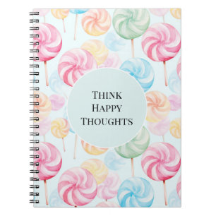 Yummy Candy Lollipops Whimsical Happy Thoughts Notebook
