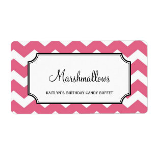 Yummy chevron pink custom candy buffet jar bulk