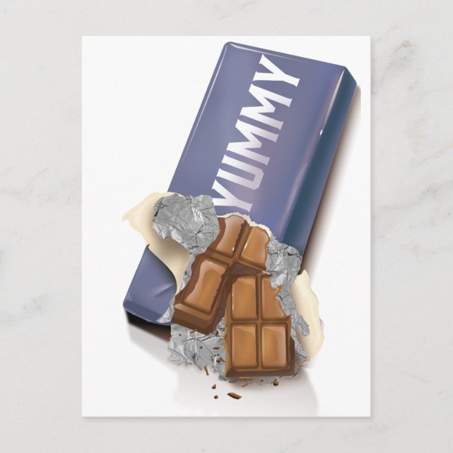 Yummy Chocolate Bar Postcard (Front)