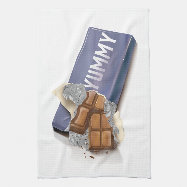 Yummy Chocolate Bar Tea Towel (Vertical)