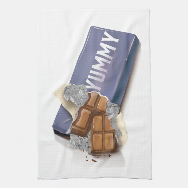 Yummy Chocolate Bar Tea Towel (Vertical)