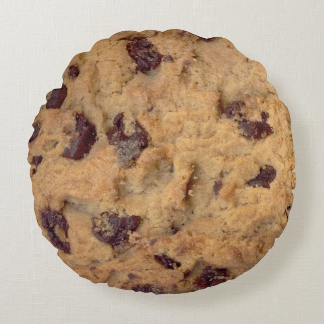 Yummy Chocolate Chip Cookie Round Cushion (Front)