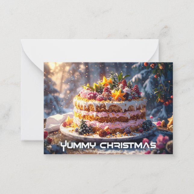 YUMMY CHRISTMAS Flat Note Card (Front)