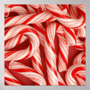 Yummy Christmas Holiday Peppermint Candy Canes Poster