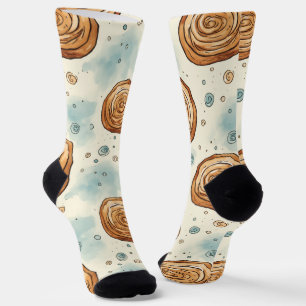 Yummy Cinnabon Pattern Socks