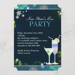 Yummy Cocktails New Year's Eve Party Invitation