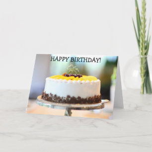 Yummy Cream Cake on Happy Birthday Card