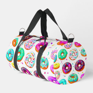 Yummy cream doughnuts pattern duffle bag