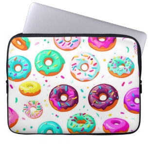Yummy cream doughnuts pattern laptop sleeve