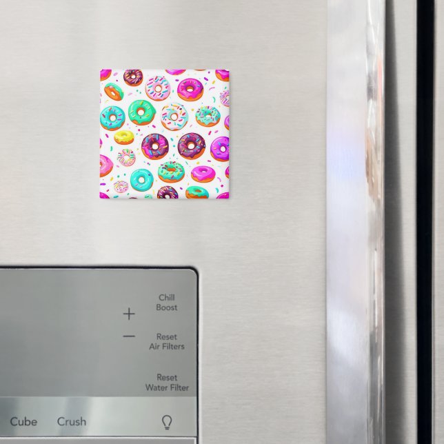 Yummy cream doughnuts pattern magnet (In Situ (Fridge))
