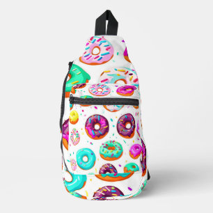 Yummy cream doughnuts pattern sling bag