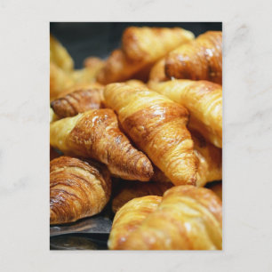 Yummy croissant photo with cute Tour eiffel Postcard