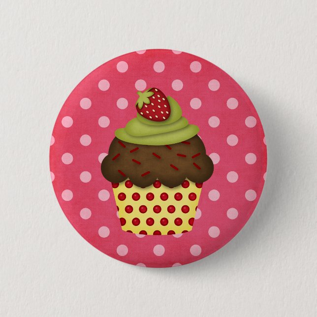 yummy cupcake 6 cm round badge (Front)