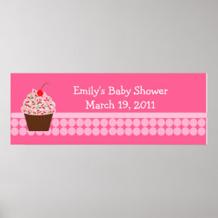 Yummy Cupcake Baby Shower / Birthday Banner Poster