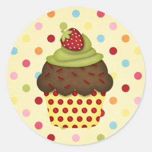 yummy cupcake classic round sticker