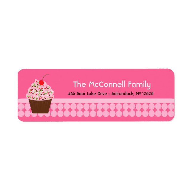 Yummy Cupcake PRINTABLE ADDRESS LABELS (Front)