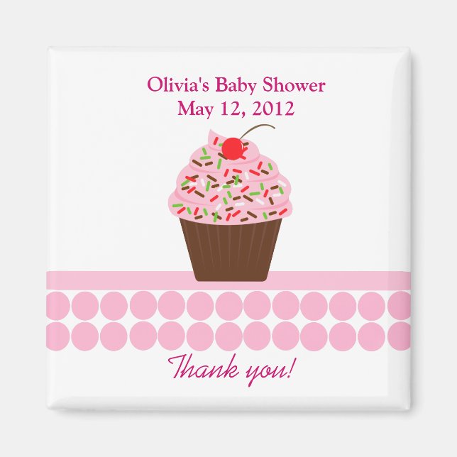 YUMMY CUPCAKES Baby Shower Favour Magnet (Front)
